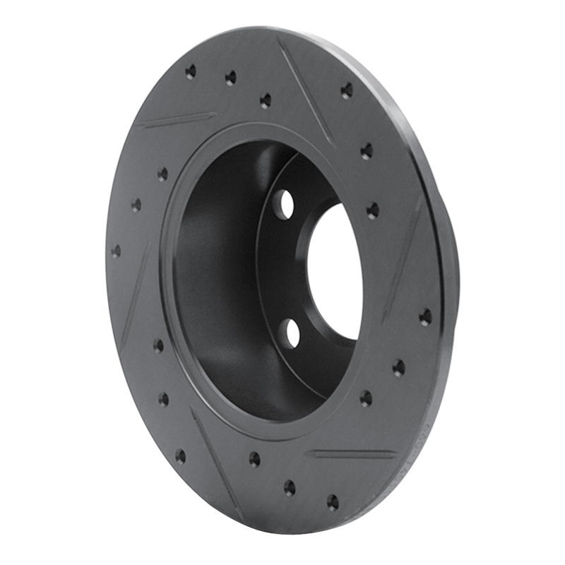 Audi A6 Quattro Brake Rotor (1) - Rear Left - R1 Concepts - Drilled & Slotted - Black - `92-`05